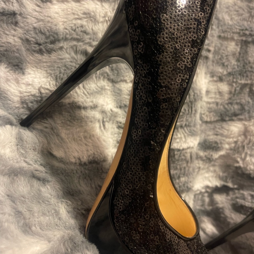 Jimmy Choo Cosmic Sequin Black Pumps
